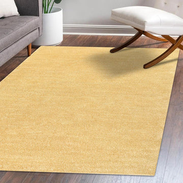Haze Solid Low-pile Area Rug Mustard